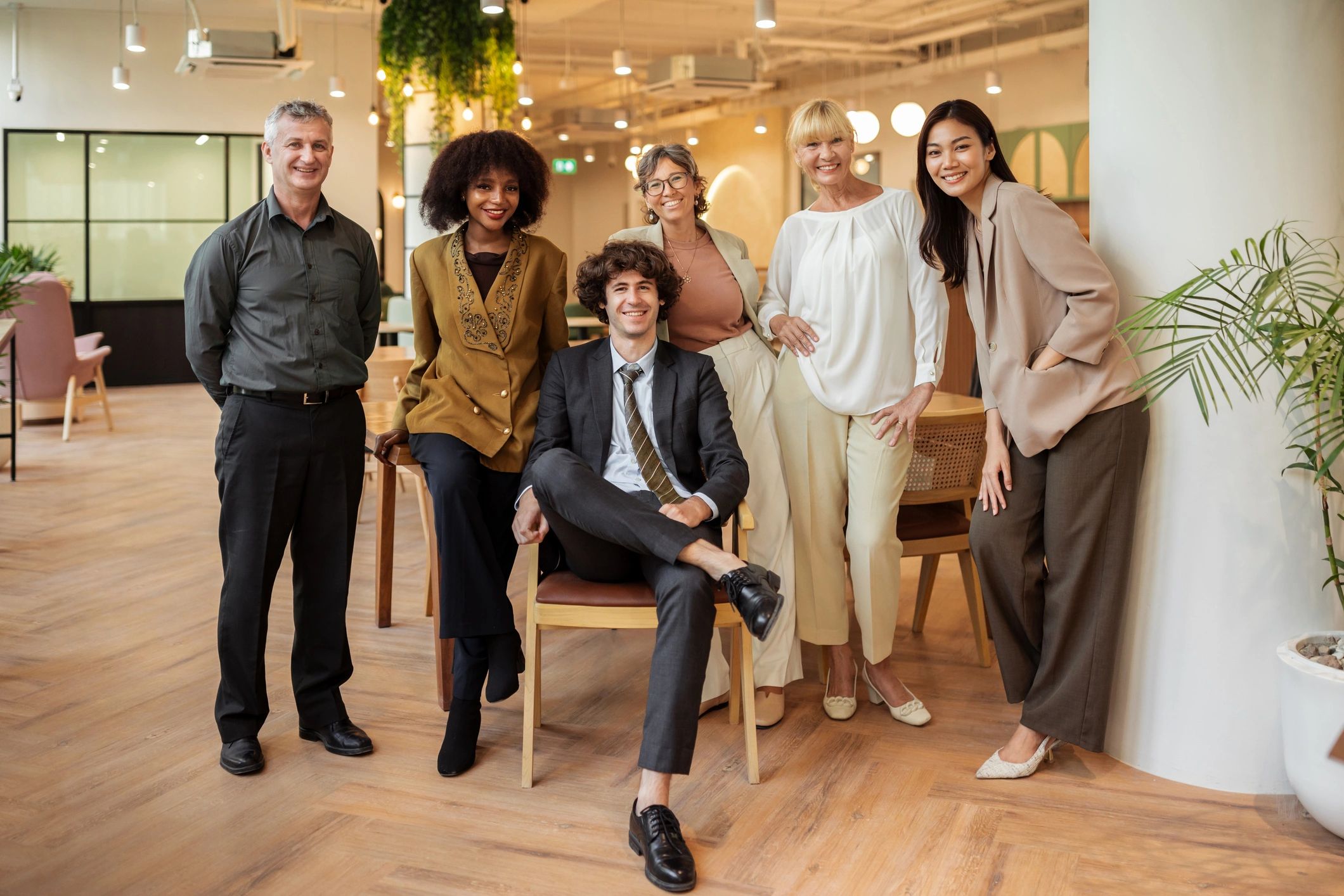 Portrait of a smiling business team
